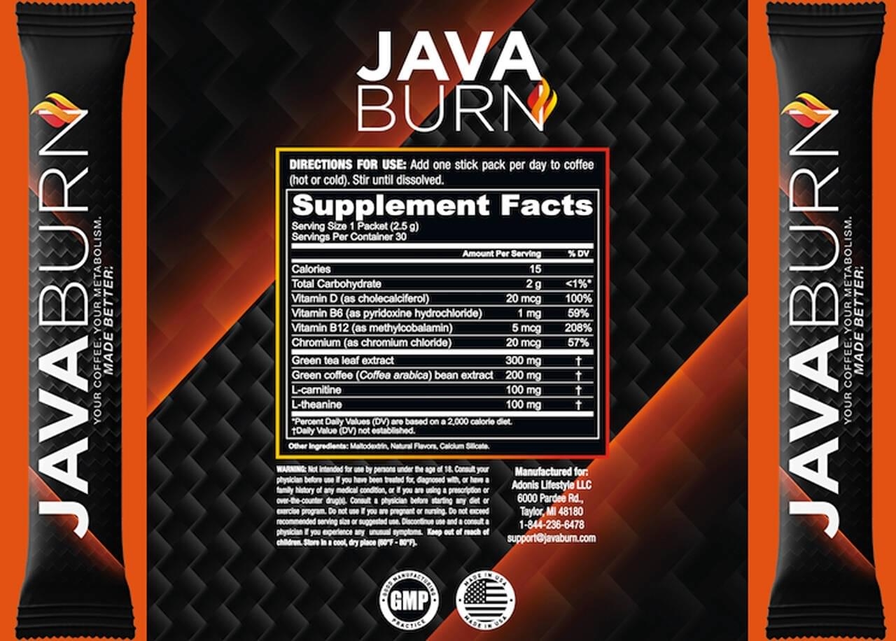 JavaBurn Supplement Facts